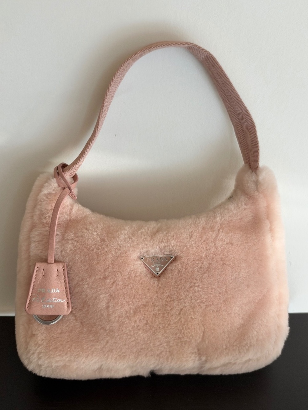 Prada Re-Edition 2000 Shearling Shoulder Bag – Pink